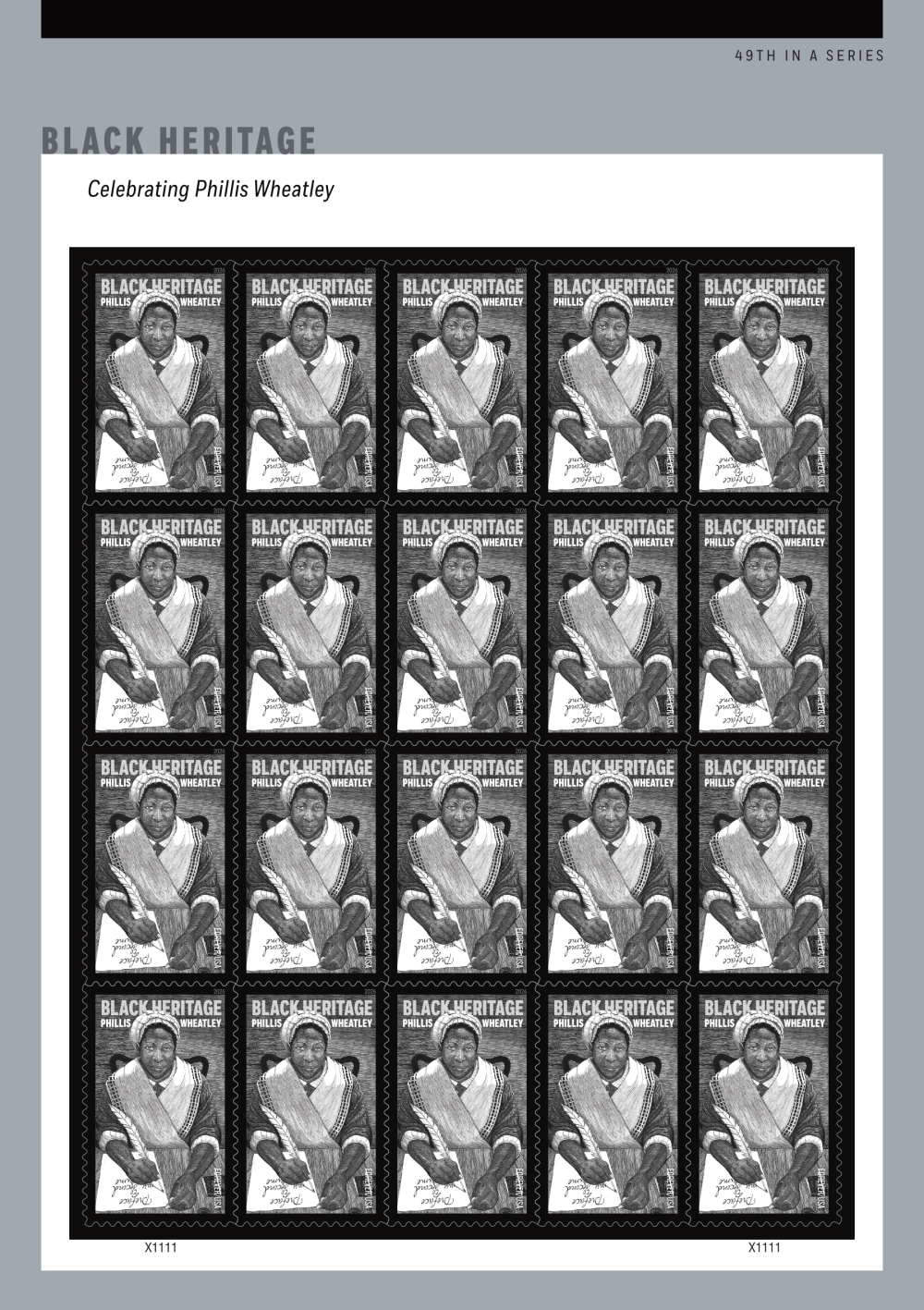 2026 Phillis Wheatley Stamps | Tool Stamps US Postage Stamps