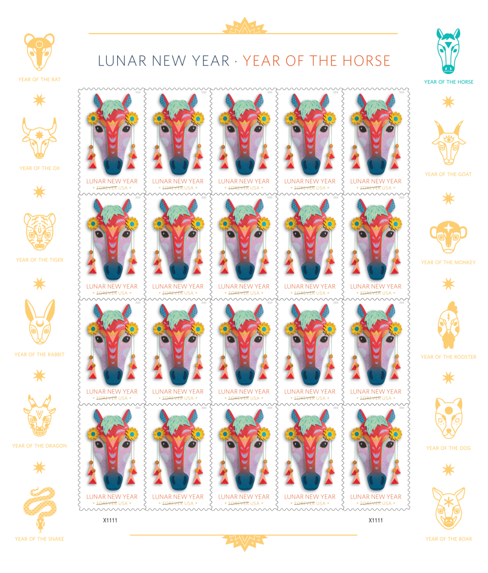2026 Lunar New Year • Year of the Horse Stamps | Tool Stamps US Postage Stamps