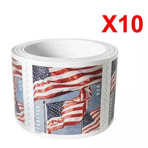 2022 U.S. Flag Forever Stamps 10 Rolls