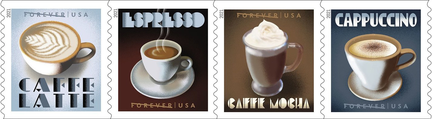 2021 Espresso Drinks Coffee Forever stamps - Forever Stamps