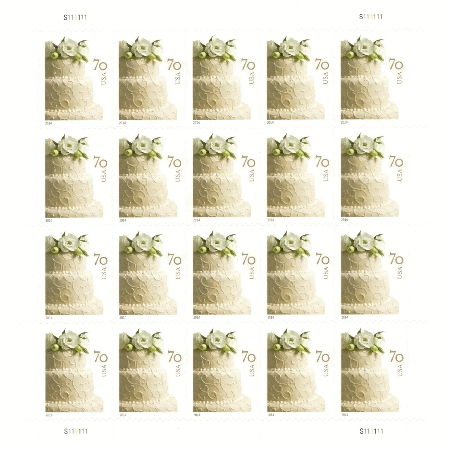 2014 WEDDING CAKE Stamps 100 PCS - Forever Stamps