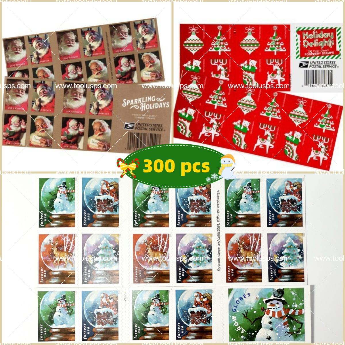 Big Sales! Christmas Collection Stamps,300 Pcs - Forever Stamps