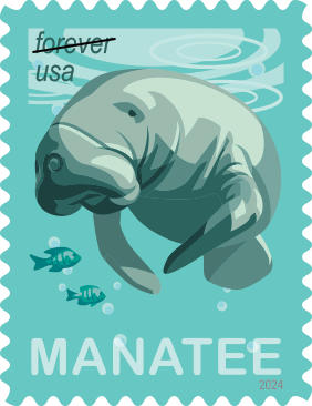 2024 Save Manatees Stamps - Forever Stamps
