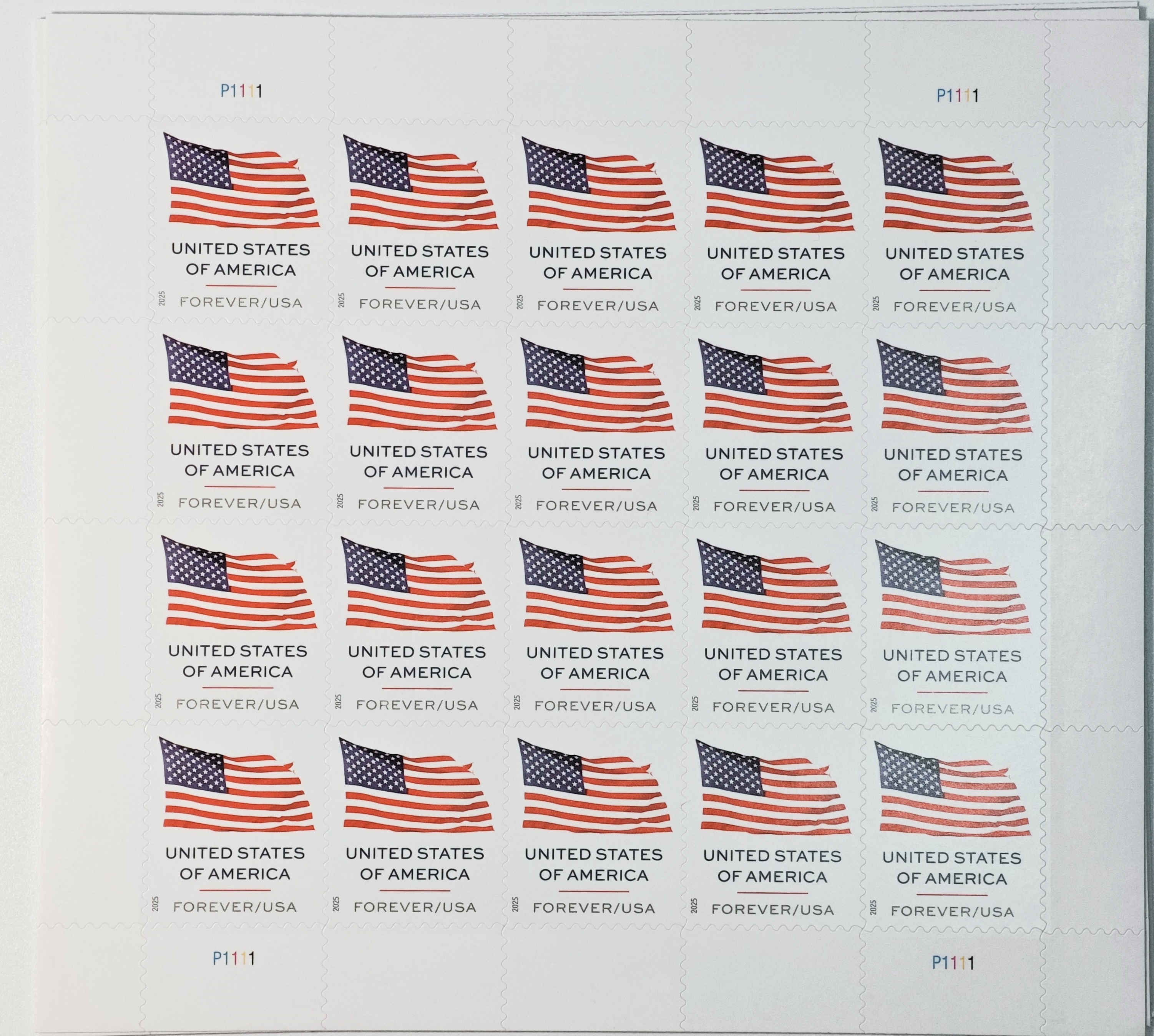 2025 U.S. Flag Stamps single-sided books - Forever Stamps